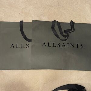 AllSaints Olive Grey Shopping Bags